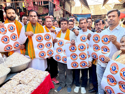 President of Town Bardowali Mandal of BJP, Shyamal Deb led a campaign for Indian goods in Agartala on December 8.